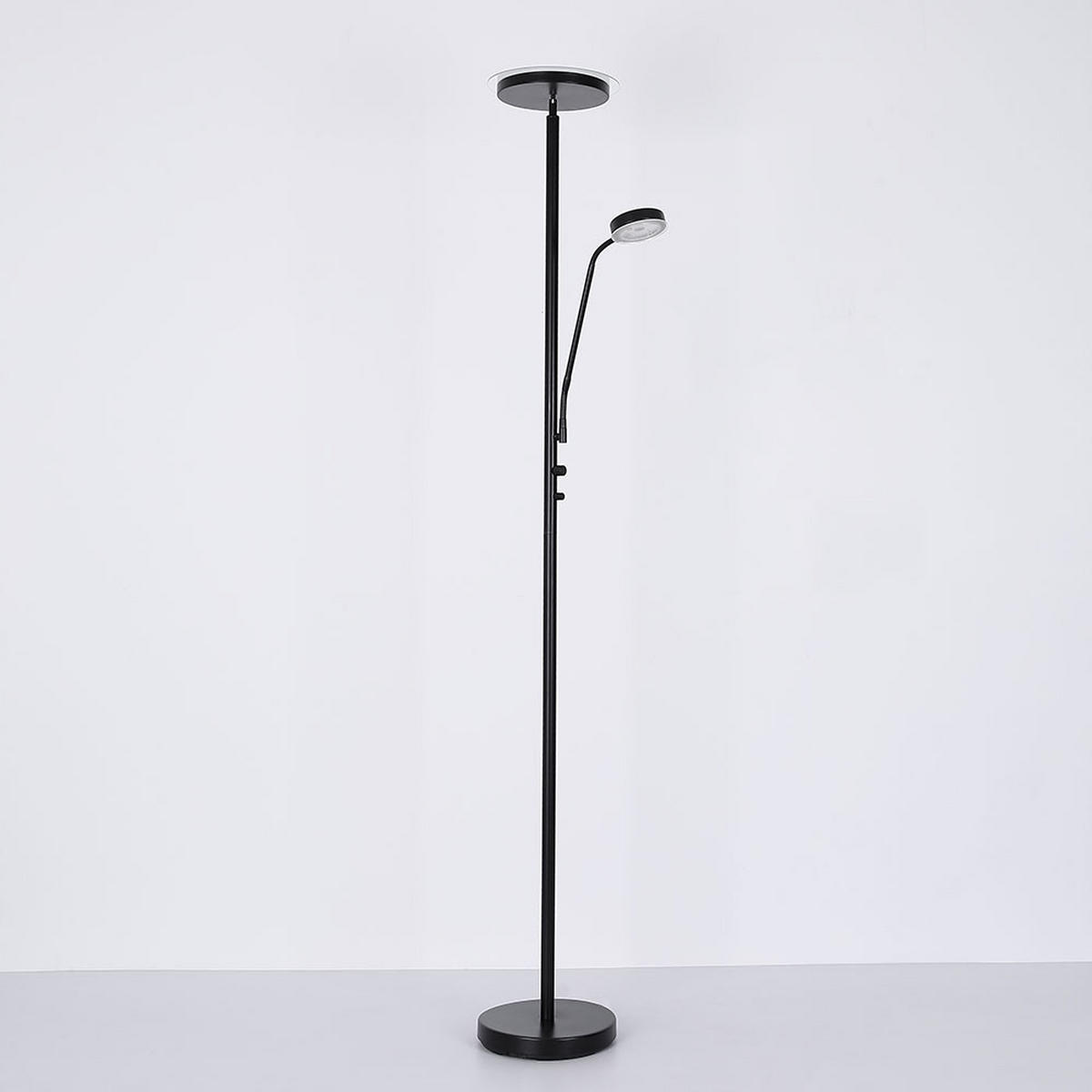 LED STEHLEUCHTE Flexo Schwarz - Schwarz, Glas (26/26/180cm) - Globo Lighting