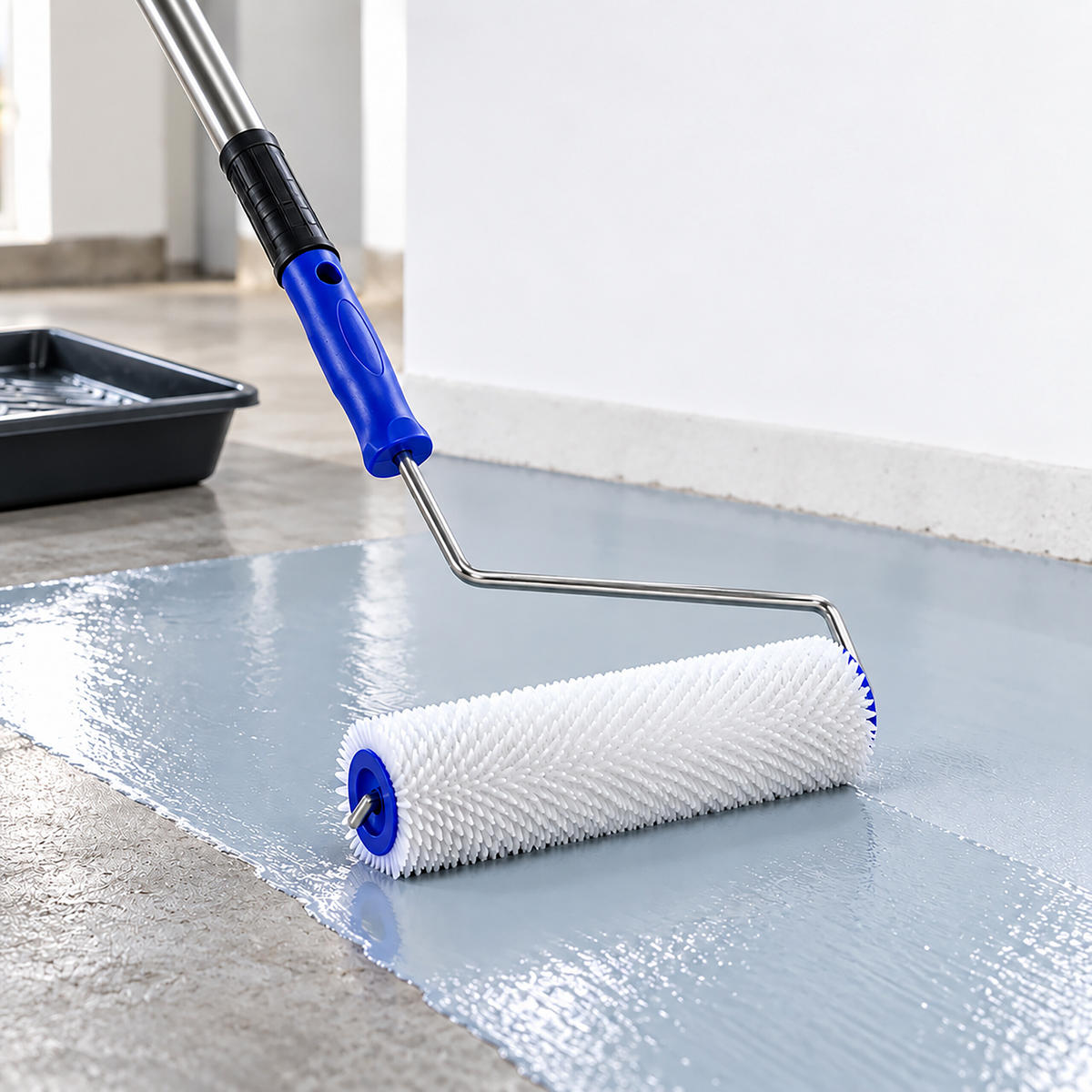 SADA na podlahové nátěry bílá modrá zelená 4-dílná - různobarevná, kov/plast - Relaxdays