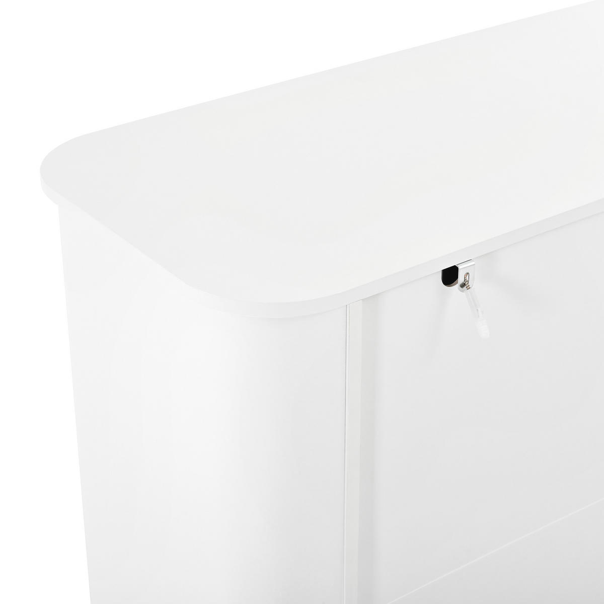 SIDEBOARD Weiß 135cm Grifflos mit 3 Türen 3D-Säulenrelief & Metallfüßen - Weiß, Holzwerkstoff (135/78/36cm) - Urban Meuble