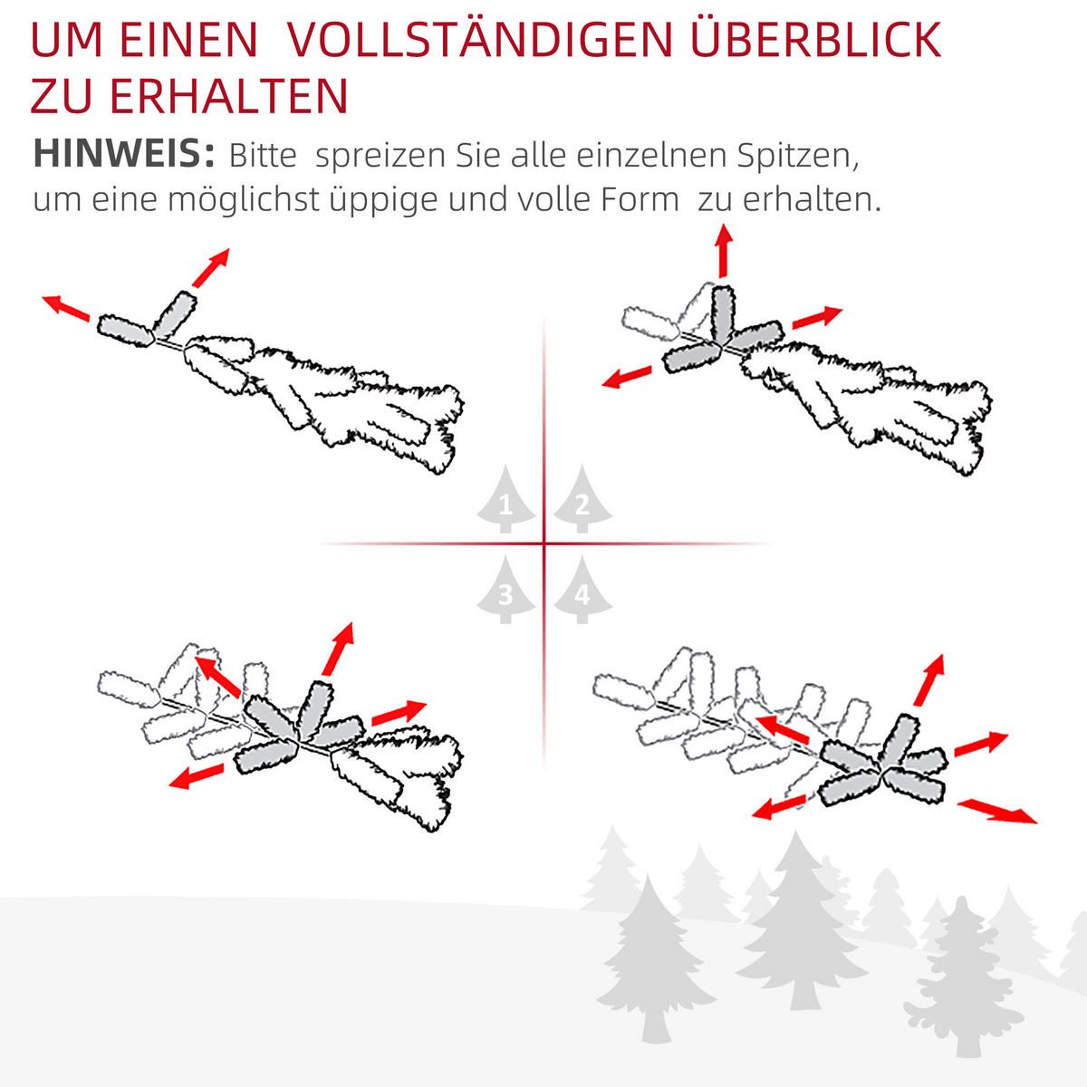 WEIHNACHTSBAUM 1,2 m Christbaum 130 Zweige Metallfuß mehrfarbige Lichteffekte - Grün, Kunststoff (120cm) - HOMCOM