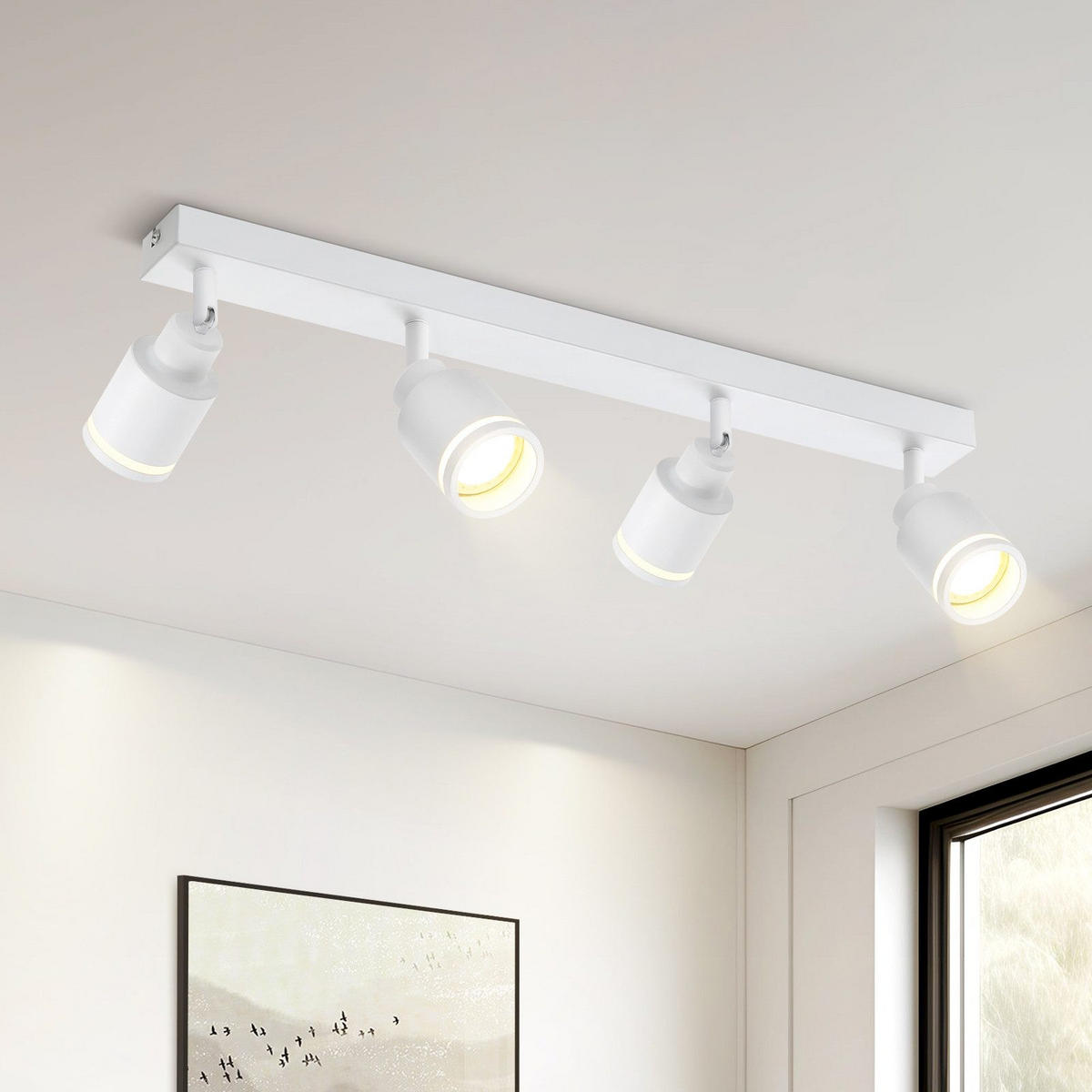 STRAHLER Trier 4-flammig 55/5/15.7 cm - Weiß, Metall (55/5/15.7cm) - Nettlife