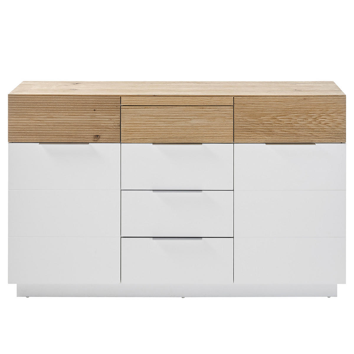 SIDEBOARD - Eiche / Weiß - Echtholzfurnier - Eichefarben/Weiß, Holz/Holzwerkstoff (182/83/40cm) - home24