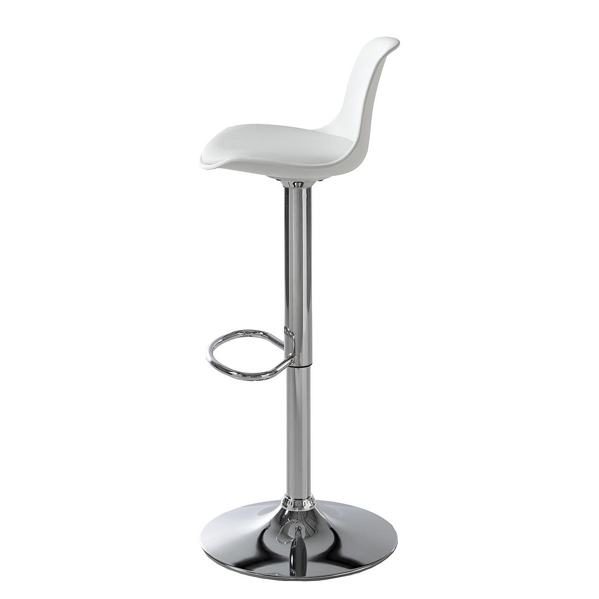 BARSTUHL - 2er-Set - Kunststoff / Edelstahl - Weiß, Kunststoff/Metall (39/83/40cm) - home24