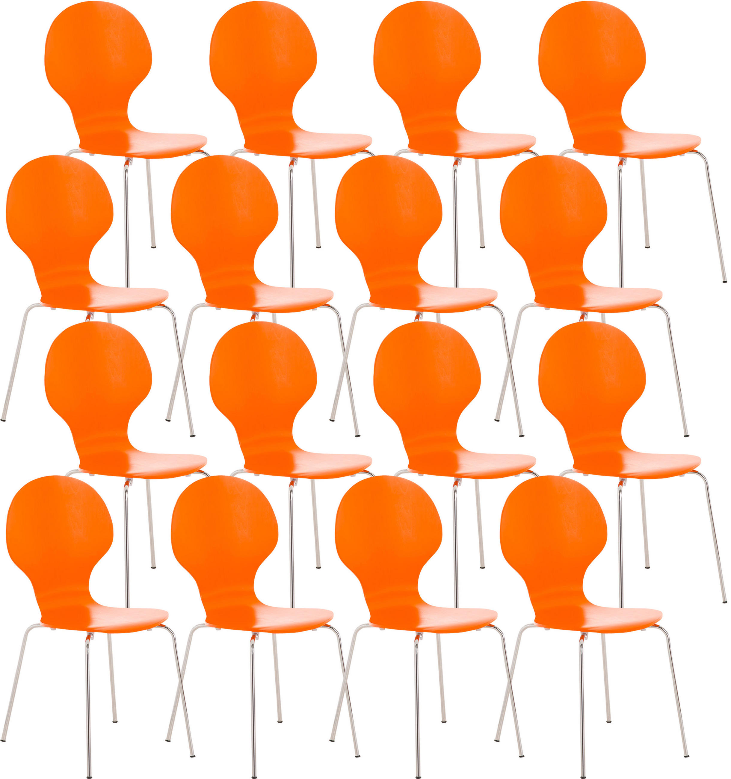 BESUCHERSTUHL 16er Set Holz orange - Orange, Holz (43/86/45cm) - CLP
