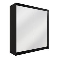 KLEIDERSCHRANK AMOHA mit LED - 200 cm - Schwarz - Schwarz, Holzwerkstoff (200/215/61cm) - ALTDECOR