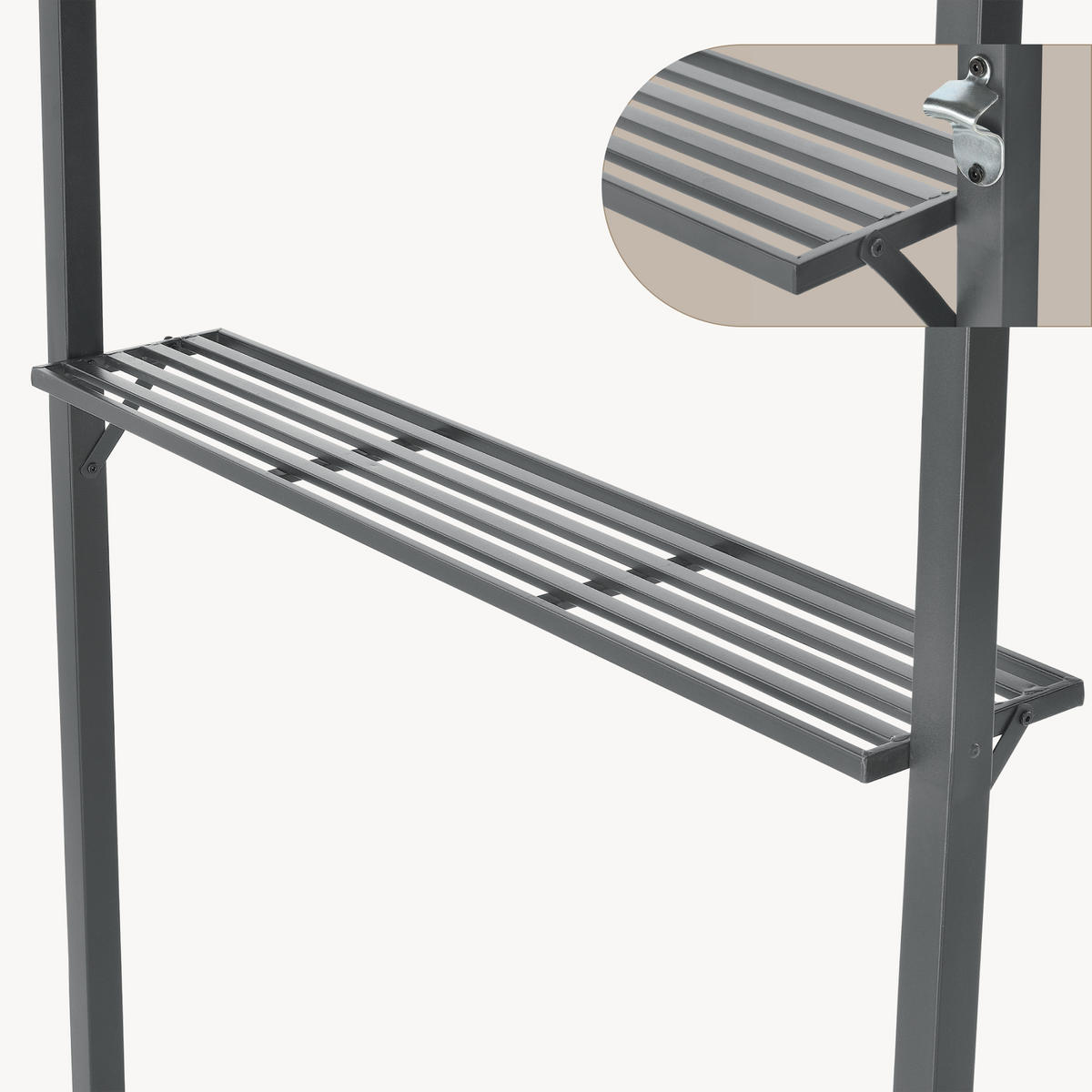 PAVILLON Parga - Dunkelgrau, Kunststoff/Metall (241/250/151cm) - [en.casa]
