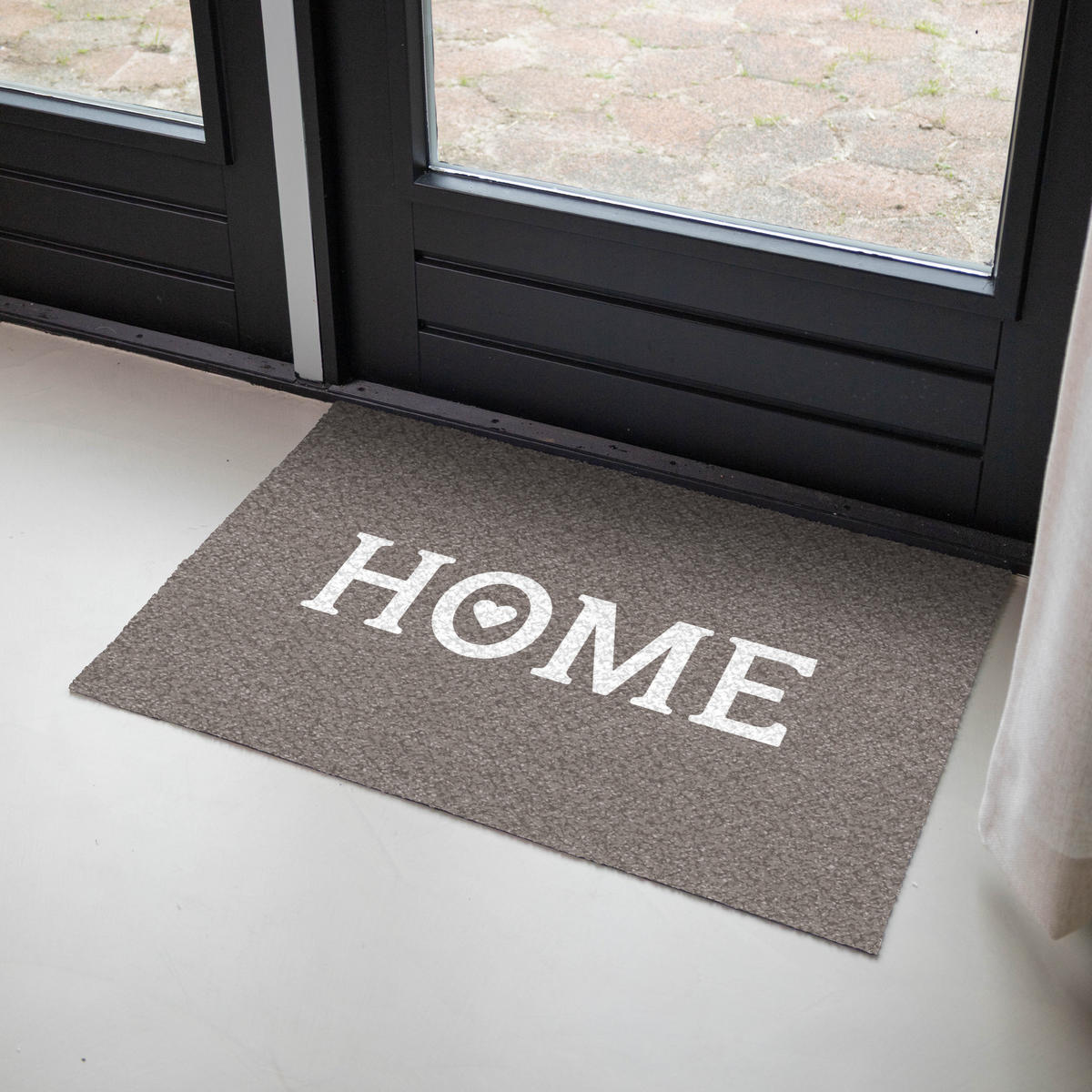 FUSSMATTE Startseite - Text - Taupe Fußabtreter 90x60 cm - Taupe, Kunststoff (90/0.4cm) - MuchoWow