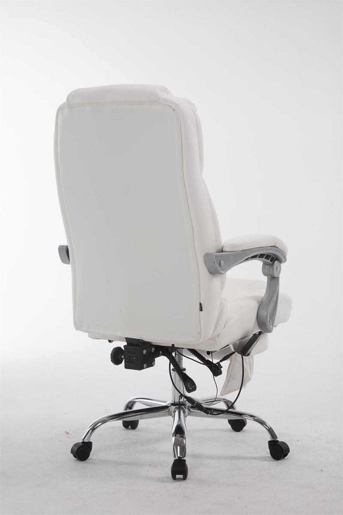 BÜROSTUHL Pacira-N, Kunstleder mit Massagefunktion Weiß - Weiß, Textil/Metall (68/127/64cm) - TPFLiving