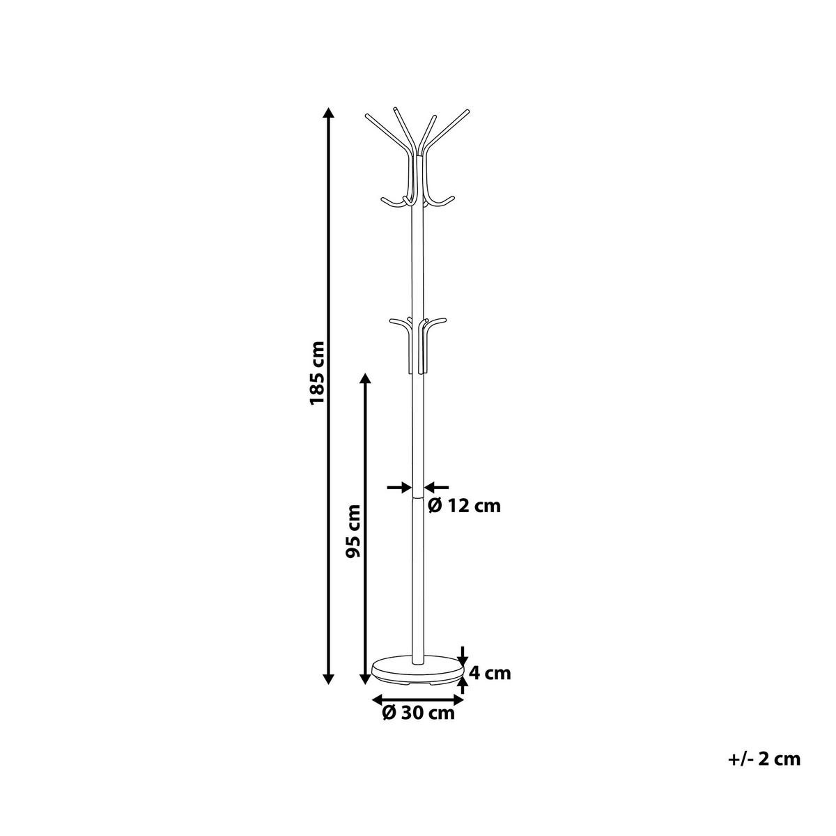 KLEIDERSTÄNDER Chromstahl silber 185 cm Claxton - Silberfarben, Metall (30/185/30cm) - Beliani