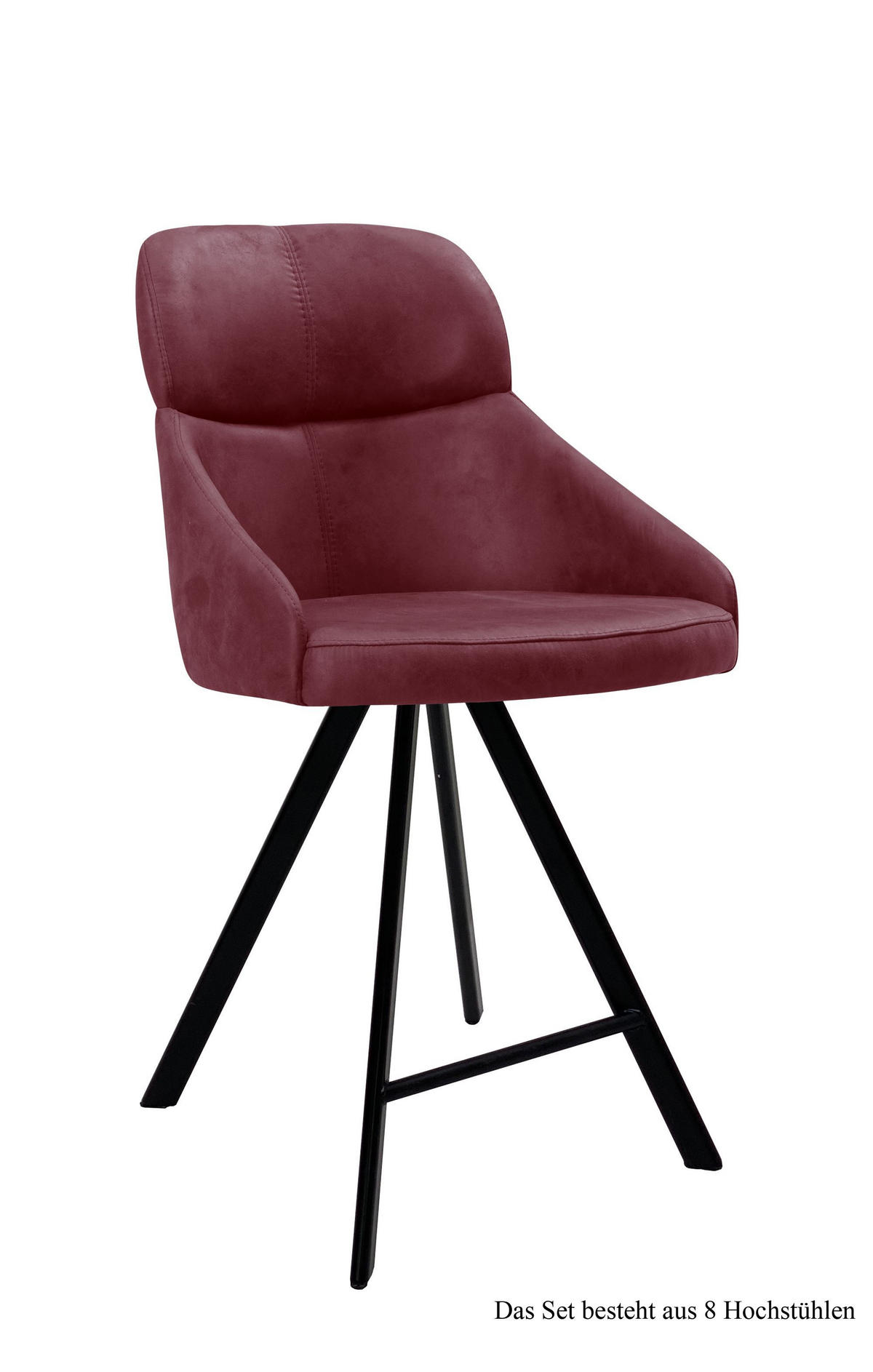 THEKENSTUHL drehbar (8er-Set) Diljana 52x99x63 Schwarz/Marsala - Brombeere/Schwarz, Kunststoff (63/99/52cm) - 58aufmkessel