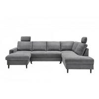 WOHNLANDSCHAFT mit Schlaffunktion und Bettkasten - Dunkelgrau/Schwarz, Textil (200/88/305cm) - myHomelando