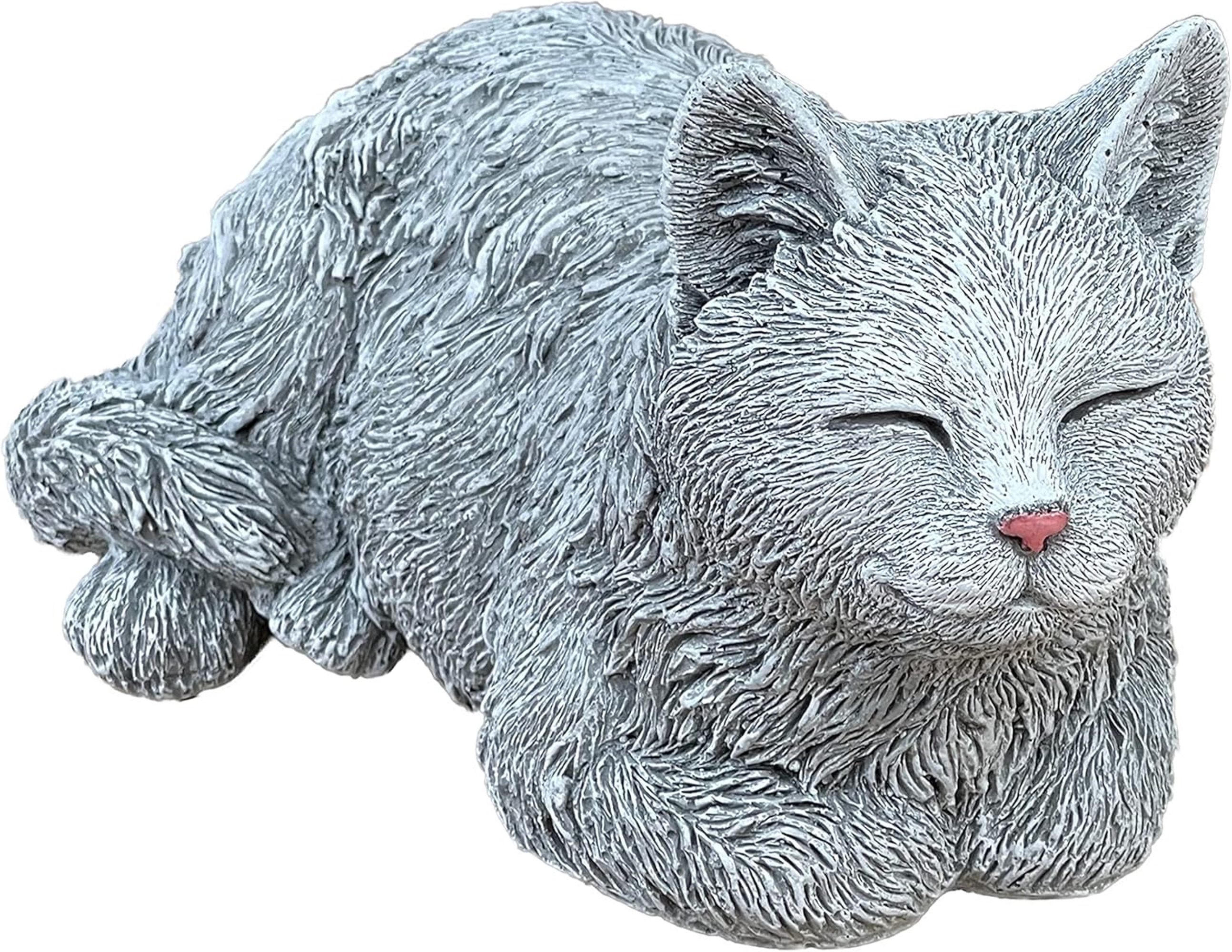 STEINFIGUR Katze Kater Timmy frostfest Gartenfigur Steinguss - Grau, Stein (15/14/27cm) - stoneandstyle