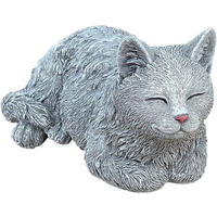STEINFIGUR Katze Kater Timmy frostfest Gartenfigur Steinguss - Grau, Stein (15/14/27cm) - stoneandstyle