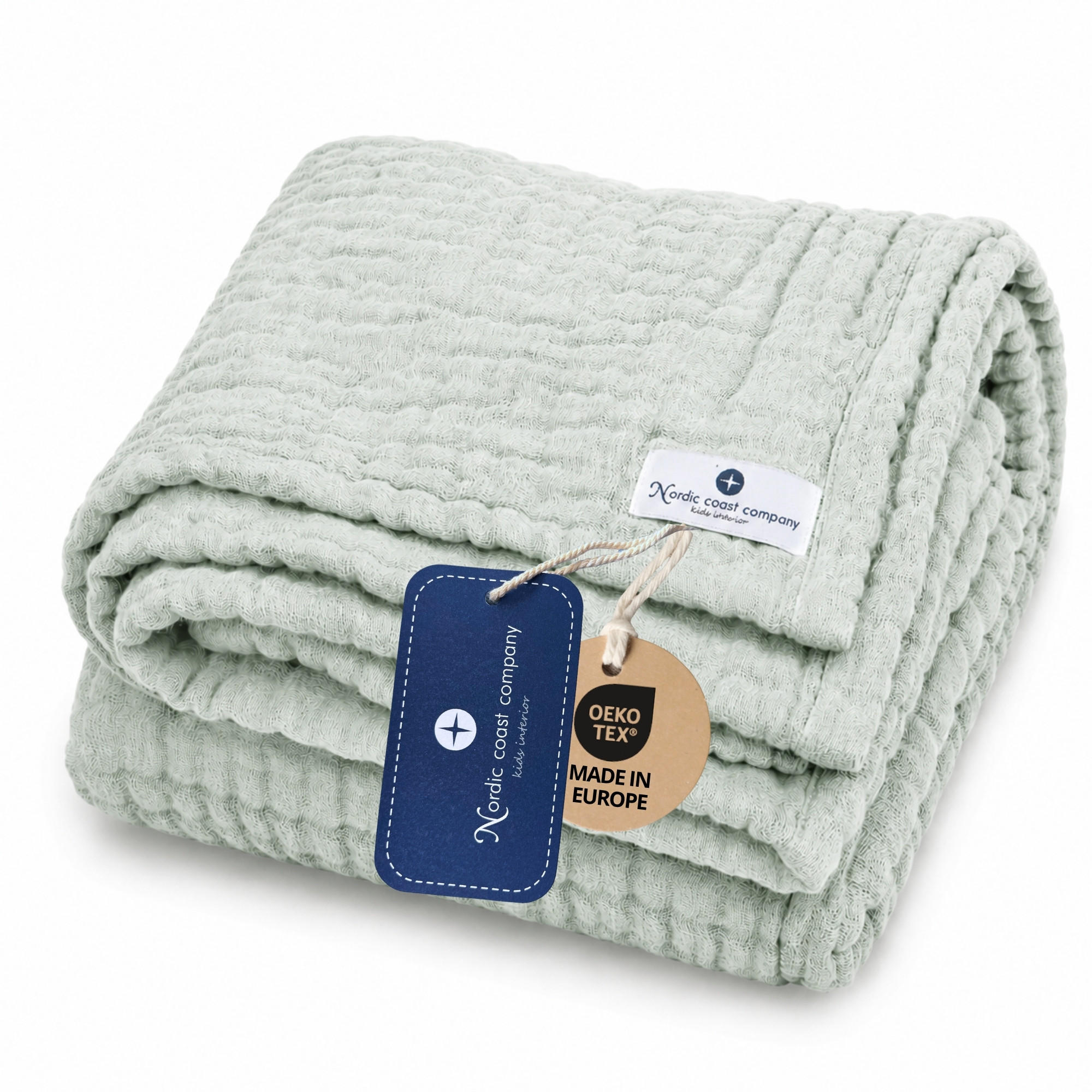 nordic coast company Musselindecke Mintgrün 80x80 cm