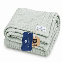 MUSSELINDECKE Baby Babydecke Musselin Einschlagdecke Puckdecke Erstlingsdecke atmungsaktiv - Mintgrün, Textil (80/80cm) - nordic coast company
