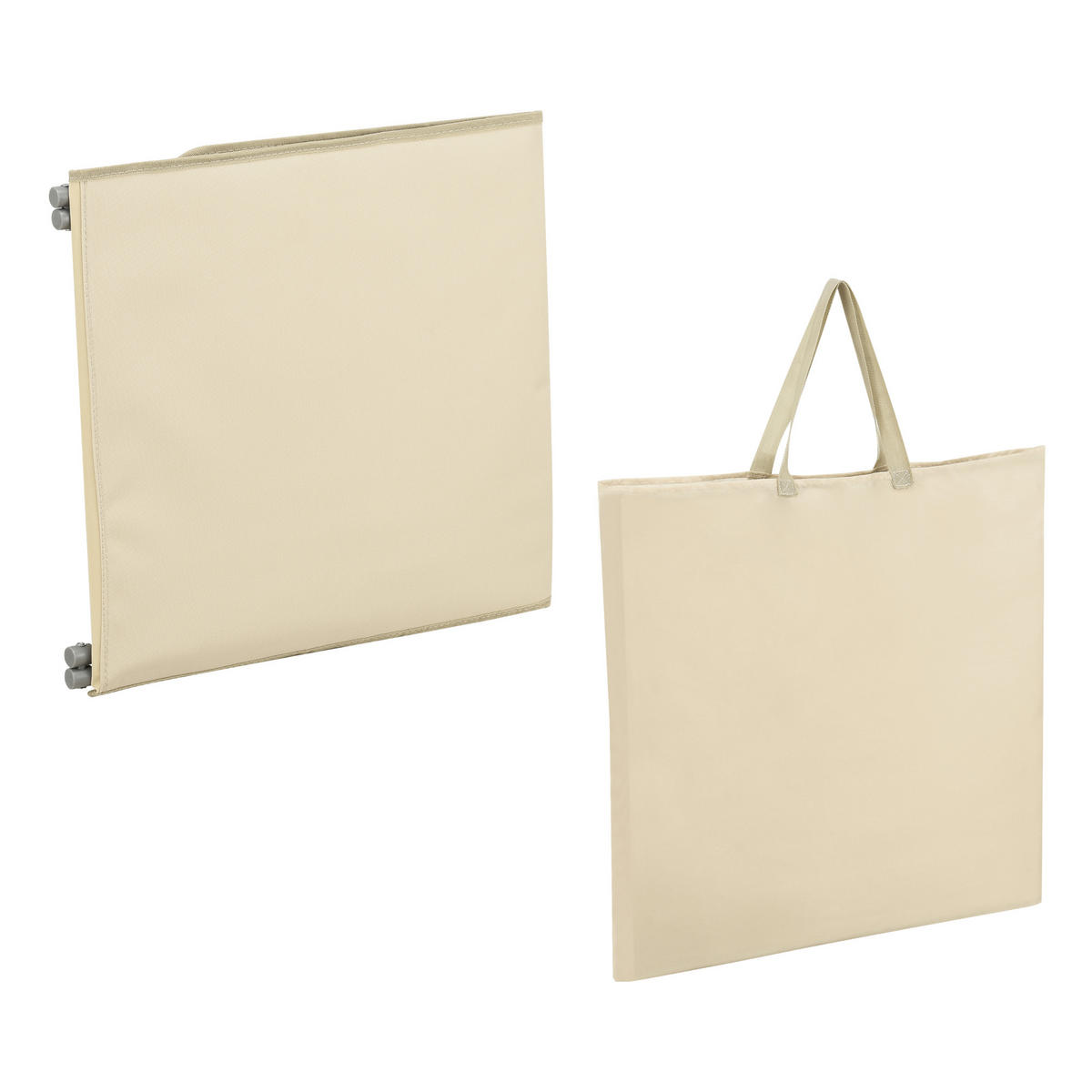 STRANDMATTEN-SET 2 TLG. Donostia - Beige, Textil/Metall (143/44/48cm) - [en.casa]