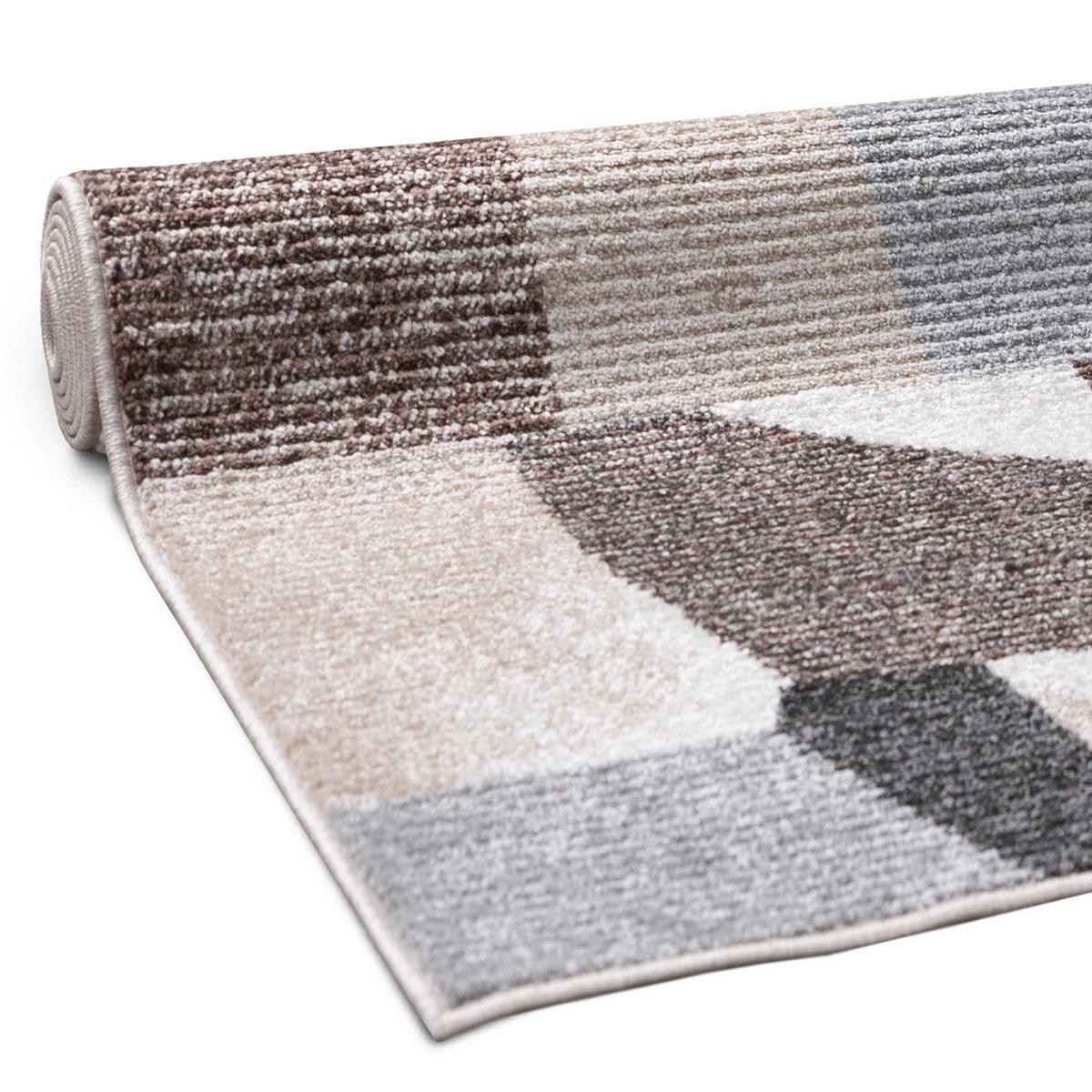TEPPICH Harmonia Patchwork Design Hoch-Tief-Effekt mehrfarbig 60 x 110 cm - Beige/Creme, Kunststoff/Textil (60/110cm) - oKu-Tex