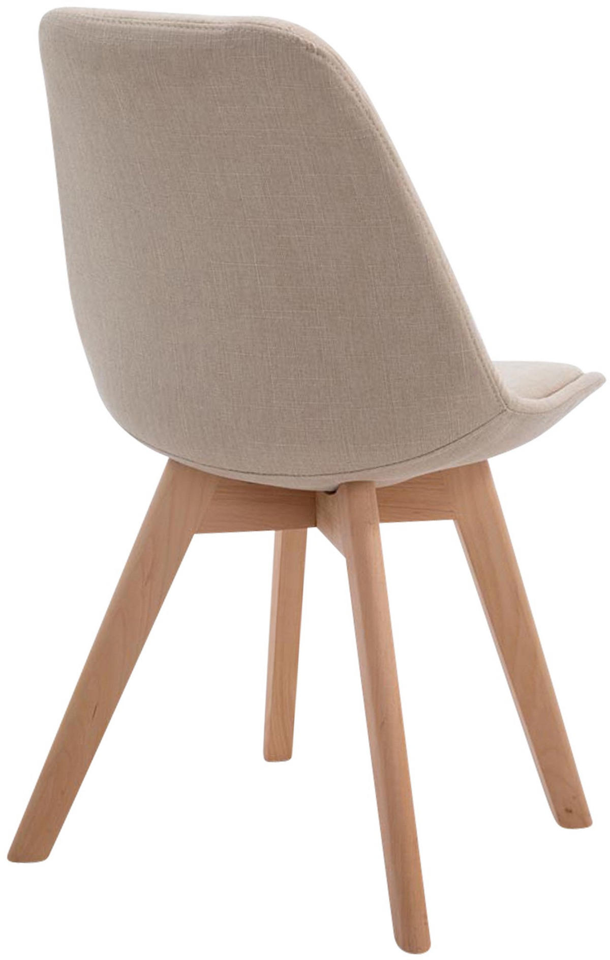 STUHL Stoff creme - Eukalyptusholzfarben/Creme, Holz/Textil (48/84/55cm) - CLP