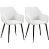 ARMLEHNENSTUHL 2er Set Stoff creme - Creme/Schwarz, Textil/Metall (52/82/63cm) - CLP