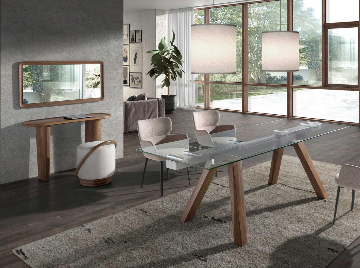 POUF Puff aus weißem Stoff 52/47/54 cm - Walnussfarben/Weiß, Textil (52/54/47cm) - ANGEL CERDA