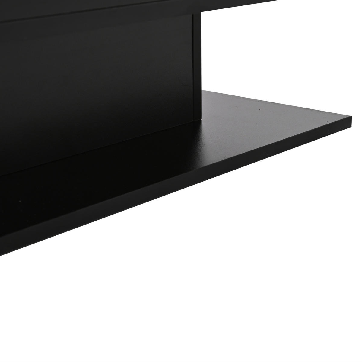 COUCHTISCH 80/75/40 cm mit Liftfunktion und LED-Beleuchtung in Schwarz - Schwarz, Holzwerkstoff (80/77/40cm) - Flora Grace