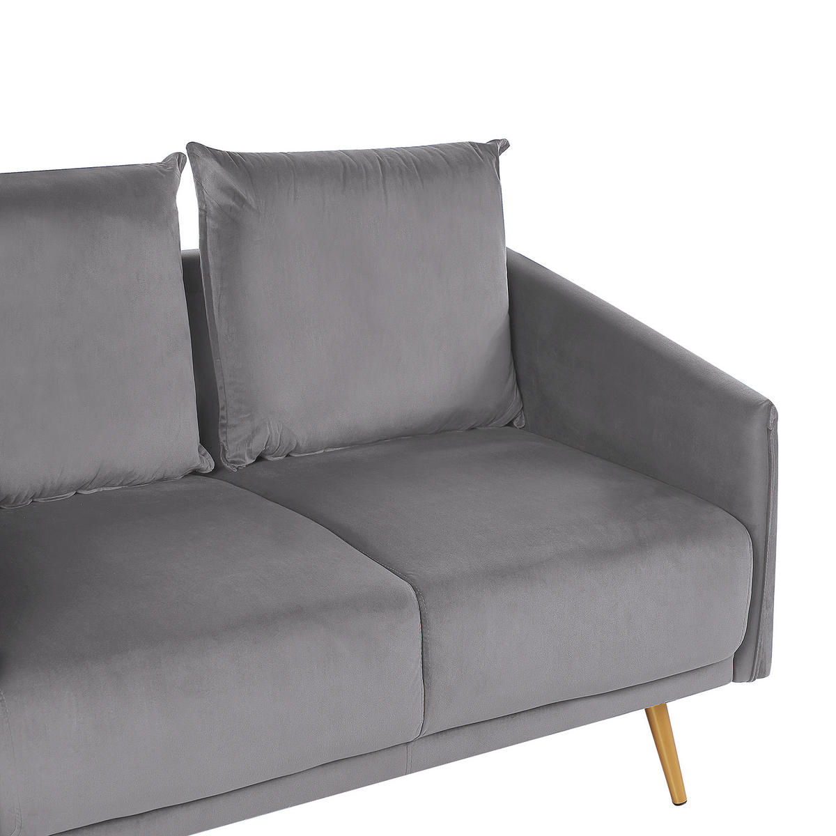 2-SITZER-SOFA Samtstoff Grau Maura - Grau, Textil (130/83/78cm) - Beliani