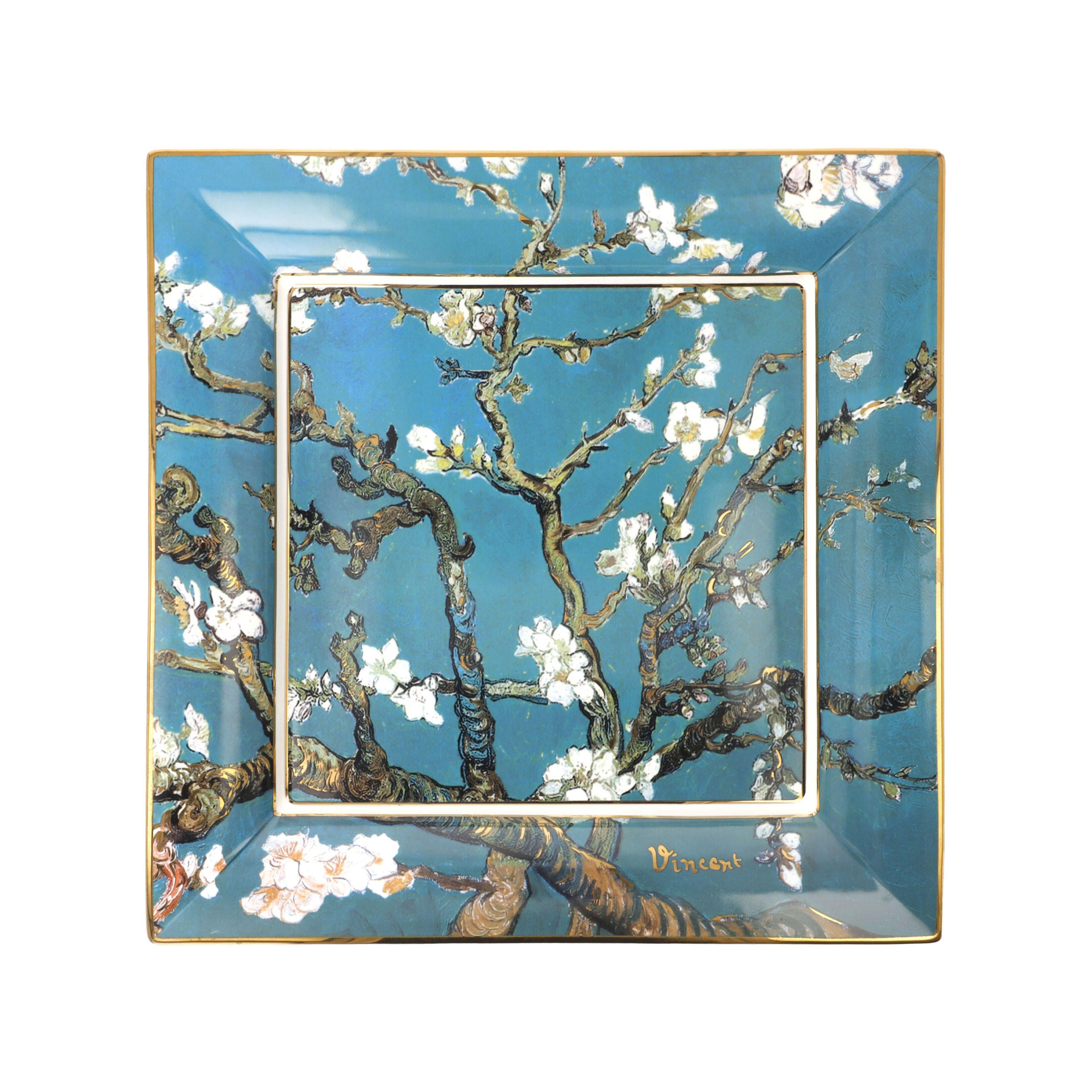 KÜNSTLERSCHALE Vincent van Gogh - Mandelbaum blau, New Bone China, Bunt, 30 x 30 cm - Multicolor, Keramik (3.5cm) - Goebel