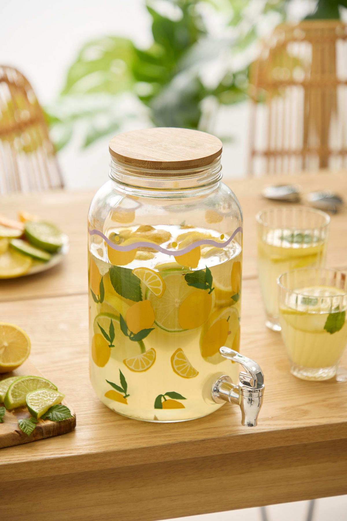 GETRÄNKESPENDER Fruity Zitrone 4 l 15/15/25,6 cm - Transparent, Glas (15/15cm) - Secret de Gourmet