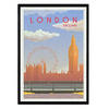 POSTER London Big Ben & London Eye A4 Rahmenlos - Klar, Papier (29.7/5/21cm) - Nacnic