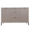 KOMMODE klein Aufbewahrungsschrank mit 3 Schubladen und 2 Türen, Beige - Beige, Holzwerkstoff (135/87/41cm) - Idohome