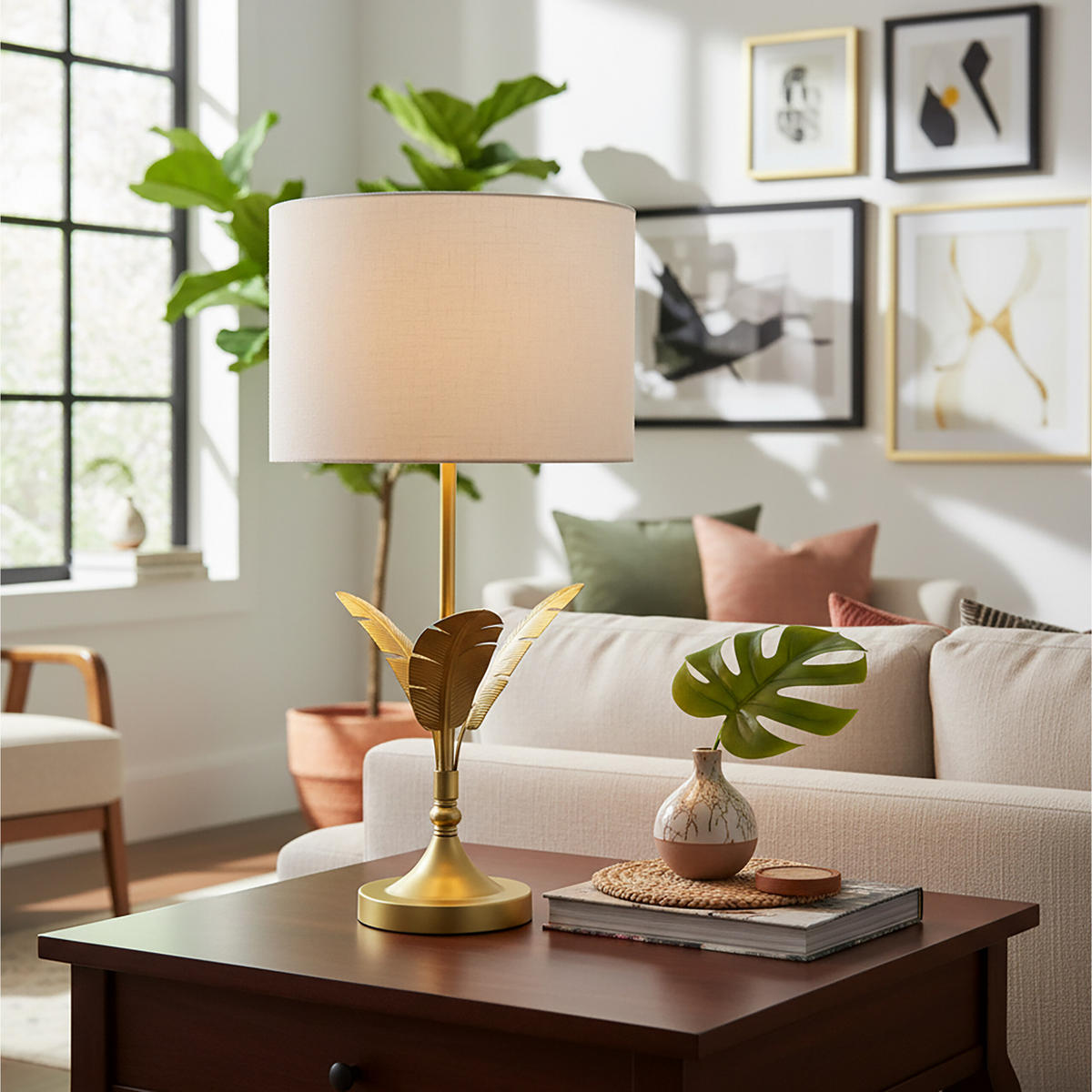 LAMPE - Multicolor, Textil/Metall (28/28/51cm) - Relaxdays