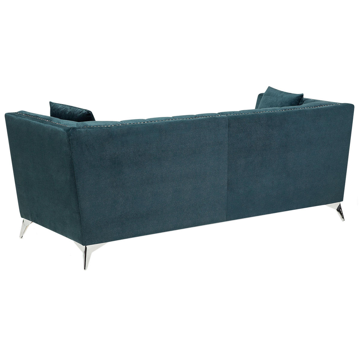 3-SITZER-SOFA Samtstoff Blau-Grün Gaula - Hellgrün, Textil (211/77/80cm) - Beliani