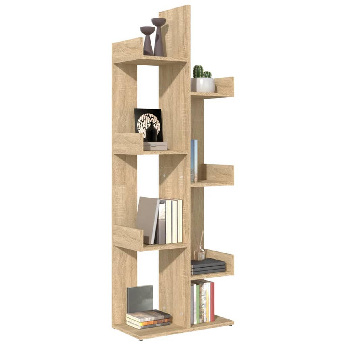 BÜCHERREGAL Baumform 48/25,5/140 cm aus Holzwerkstoff Sonoma-Eiche Dekor - Sonoma Eiche, Holz (48/140/25.5cm) - vidaXL