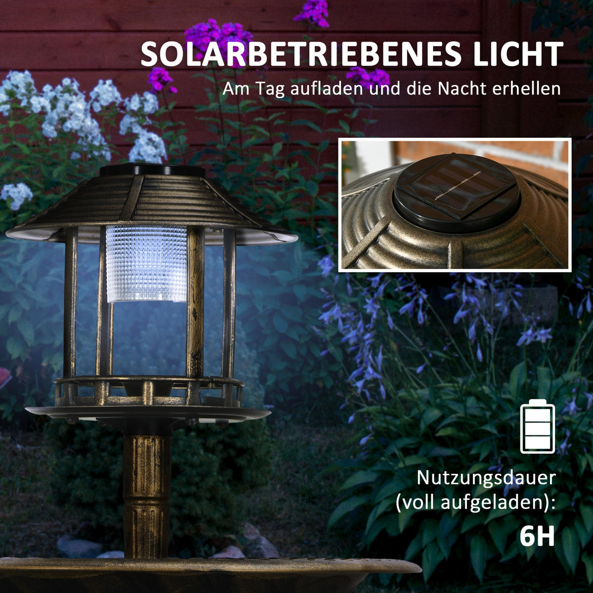 VOGELTRÄNKE, Kunststoff, Bronze - Bronzefarben, Kunststoff (50/110/50cm) - Outsunny