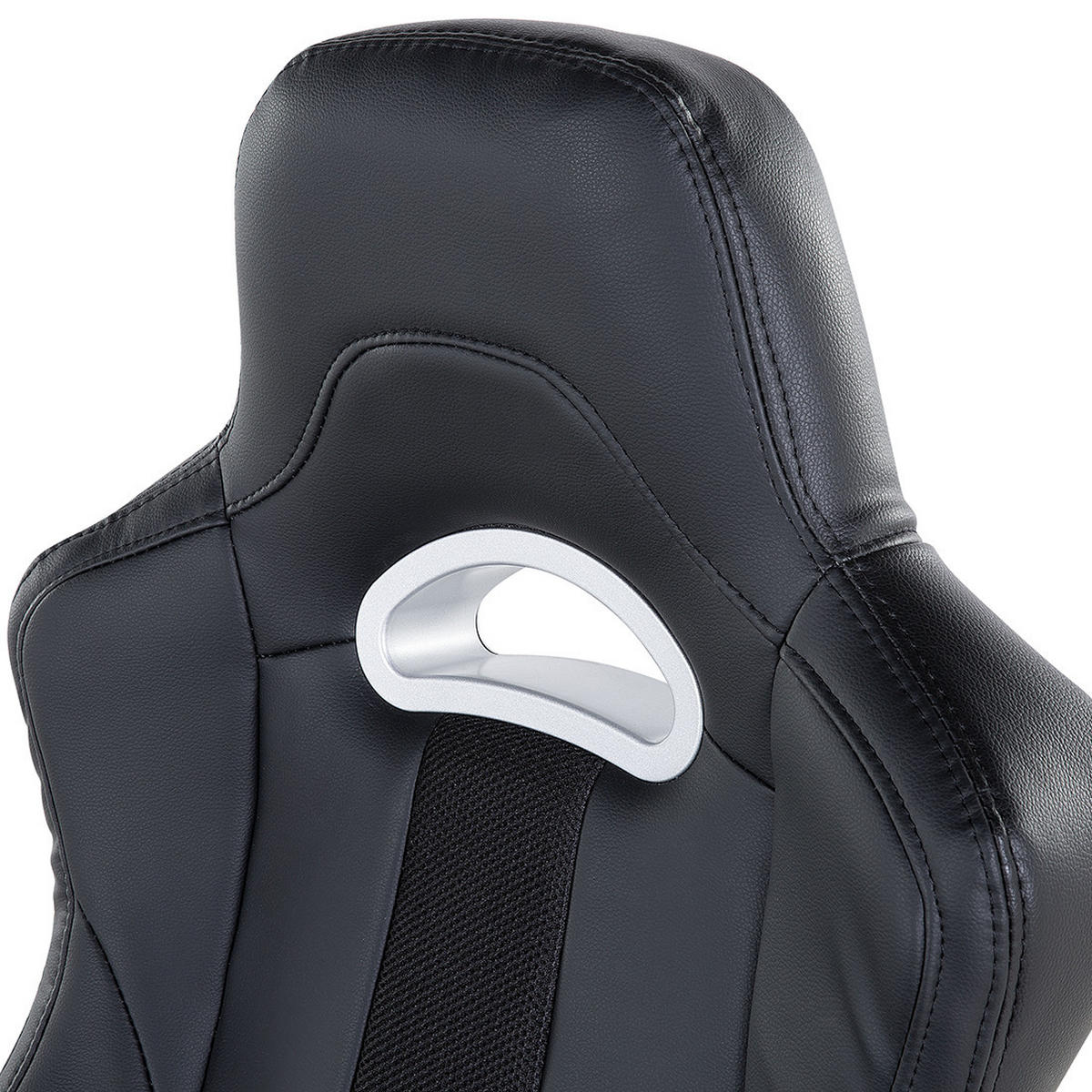 BÜROSTUHL Kunstleder Schwarz Adventure - Schwarz, Kunststoff/Textil (68/120/68cm) - Beliani