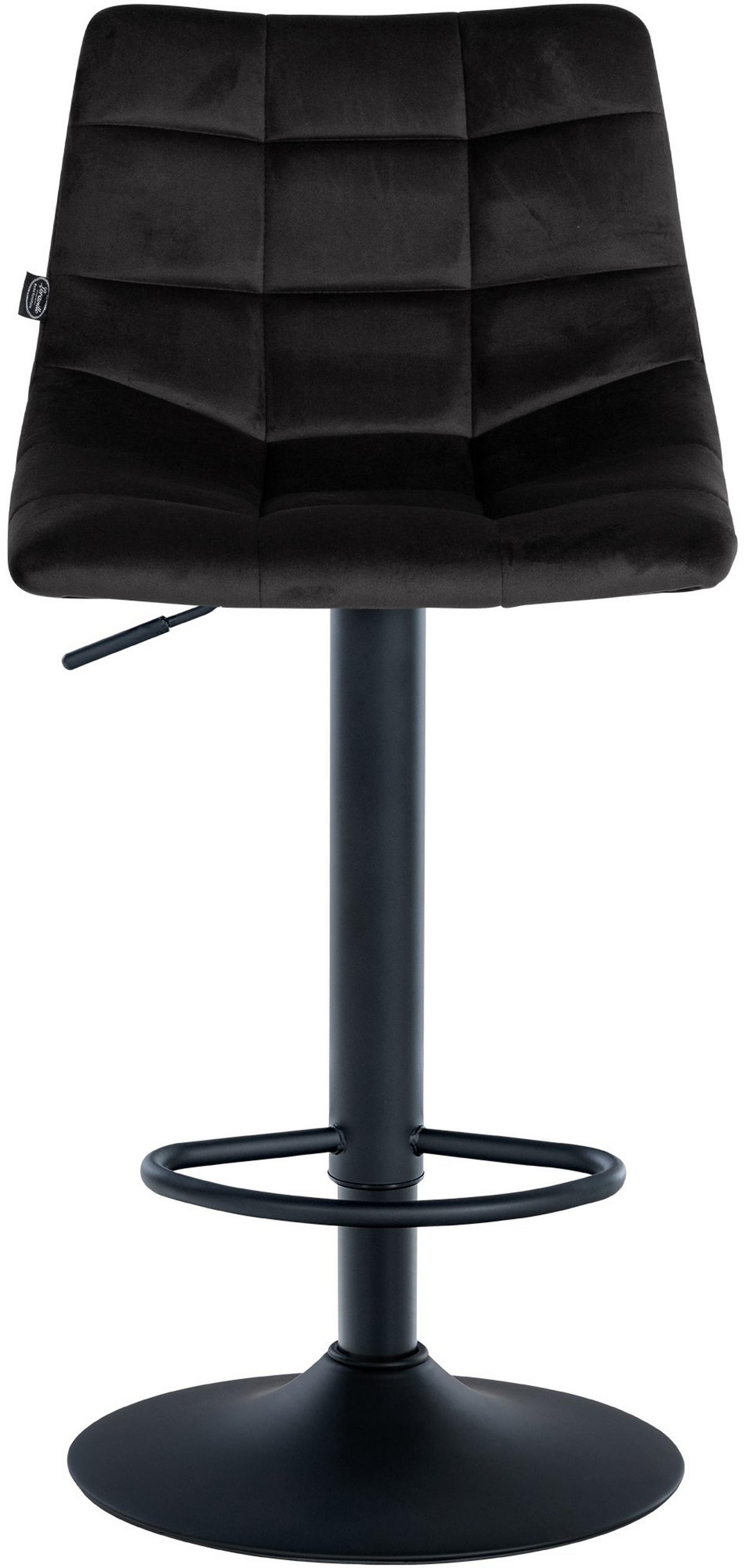 BARHOCKER 2er Set James Samt schwarz schwarz - Schwarz, Textil/Metall (43/108.5/46.5cm) - TPFLiving
