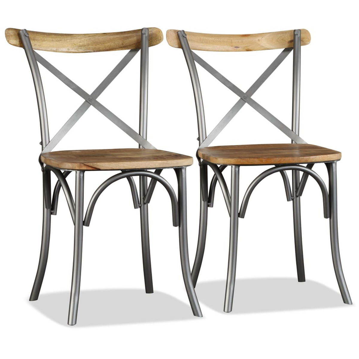 ESSZIMMERSTÜHLE 2 Stk. Massivholz Mango 51*52*84cm - Multicolor, Holz (51/84/52cm) - ZMH