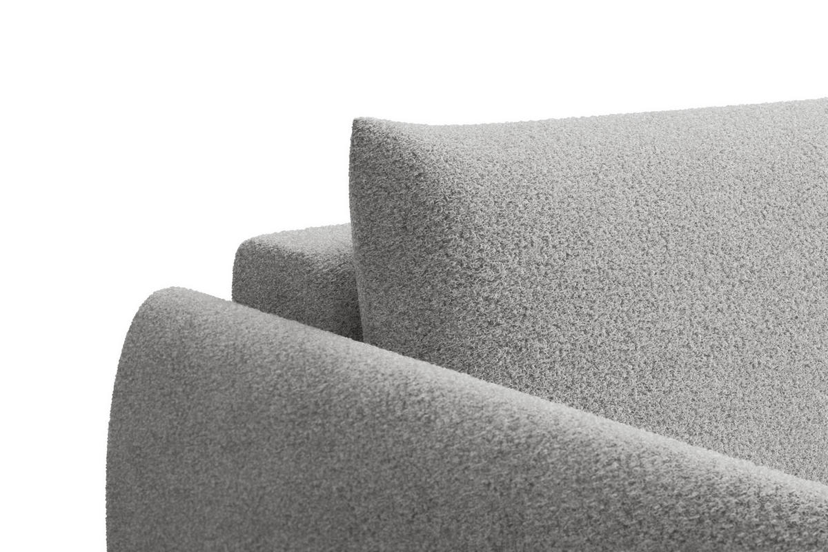 ECKSOFA TAUER 3-Sitzer RECHTS, Bouclé-Stoff hellgrau - Schwarz/Grau, Holz/Textil (206/173cm) - Courtois Laville