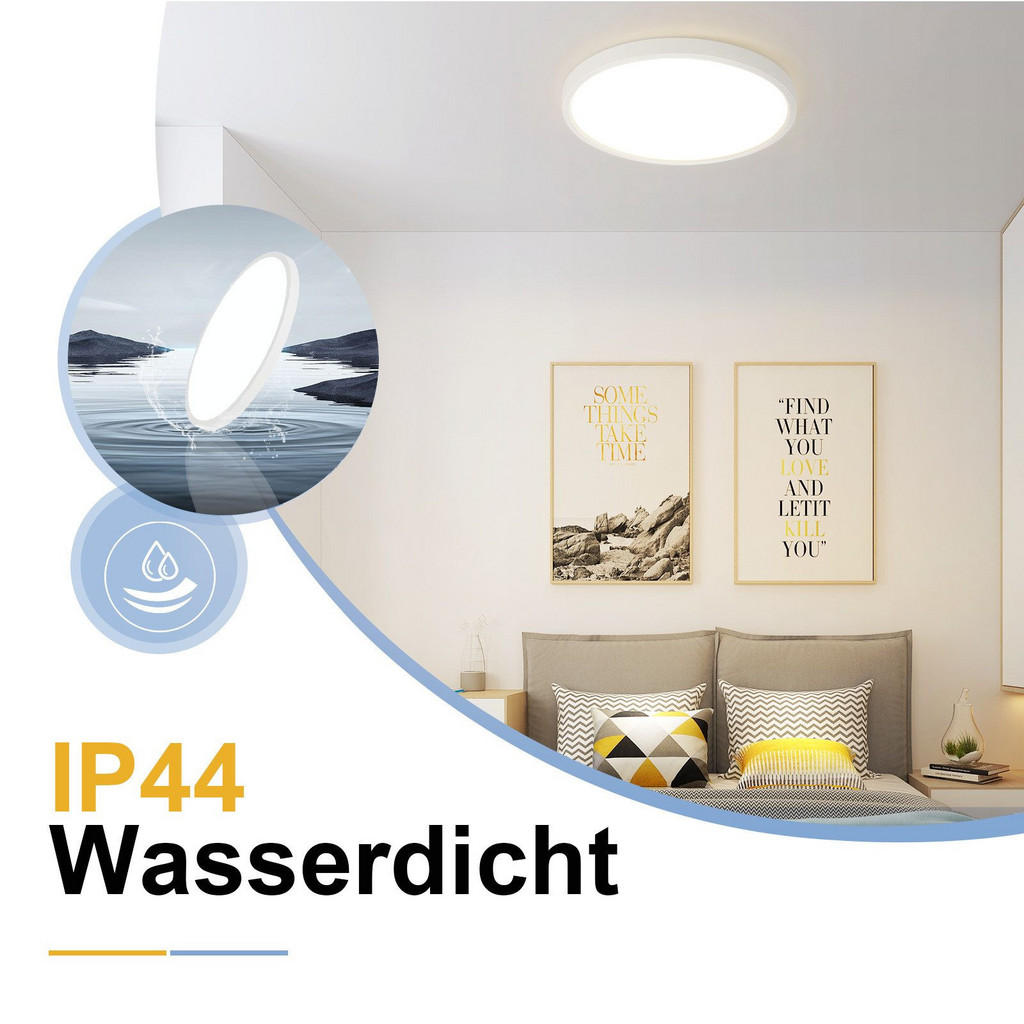 Thumbnail - Nettlife Led-Deckenleuchte, Weiß, Kunststoff, 30x2.4x30 cm, Lampen & Leuchten, Innenbeleuchtung, Deckenleuchten