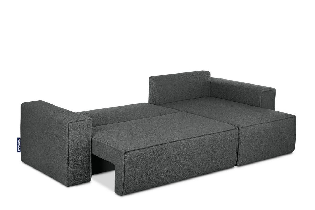 ECKSCHLAFSOFA-LINKS/RECHTS NAPI II in Pet Friendly Stoff, graphit - Graphitfarben, Textil (262/148cm) - KONSIMO®