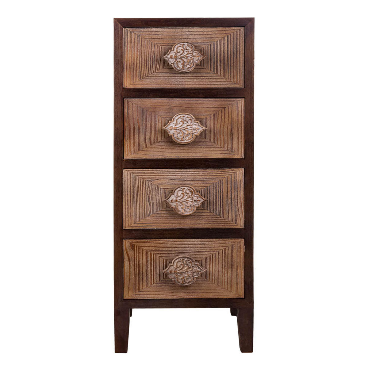 KOMMODE aus Holz, braun, 45x40x110cm - Multicolor, Holz (45/40/110cm) - Wanderlust