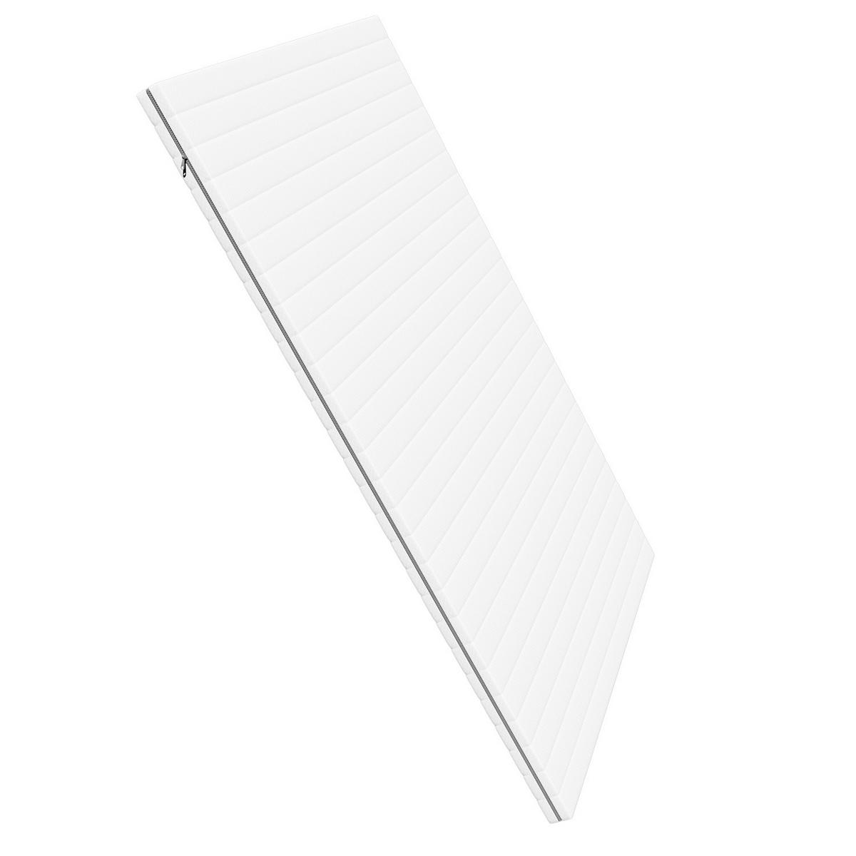 MATRATZENTOPPER aus komfortablem Gelschaum 80X200 cm - Weiß/Grau, Textil (80/200cm) - Schlaftroll