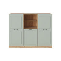 KÜCHENBLOCK R-Line, Mint Landhaus/Goldkraft Eiche, 180 cm ohne Arbeitsplatte - Honigeiche/Grün, Holzwerkstoff (180/143/46cm) - Vicco