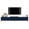 TV-LOWBOARD 2-er Set Elpis Marineblau mit Metallrahmen 150 cm - Blau/Kupferfarben, Holzwerkstoff/Metall (300/51.5/36.5cm) - Meble Lindner