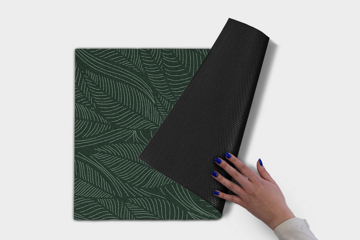 FUSSMATTE 90 x 60 cm Pflanzenmuster - Grün, Textil (90/60cm) - TULUP