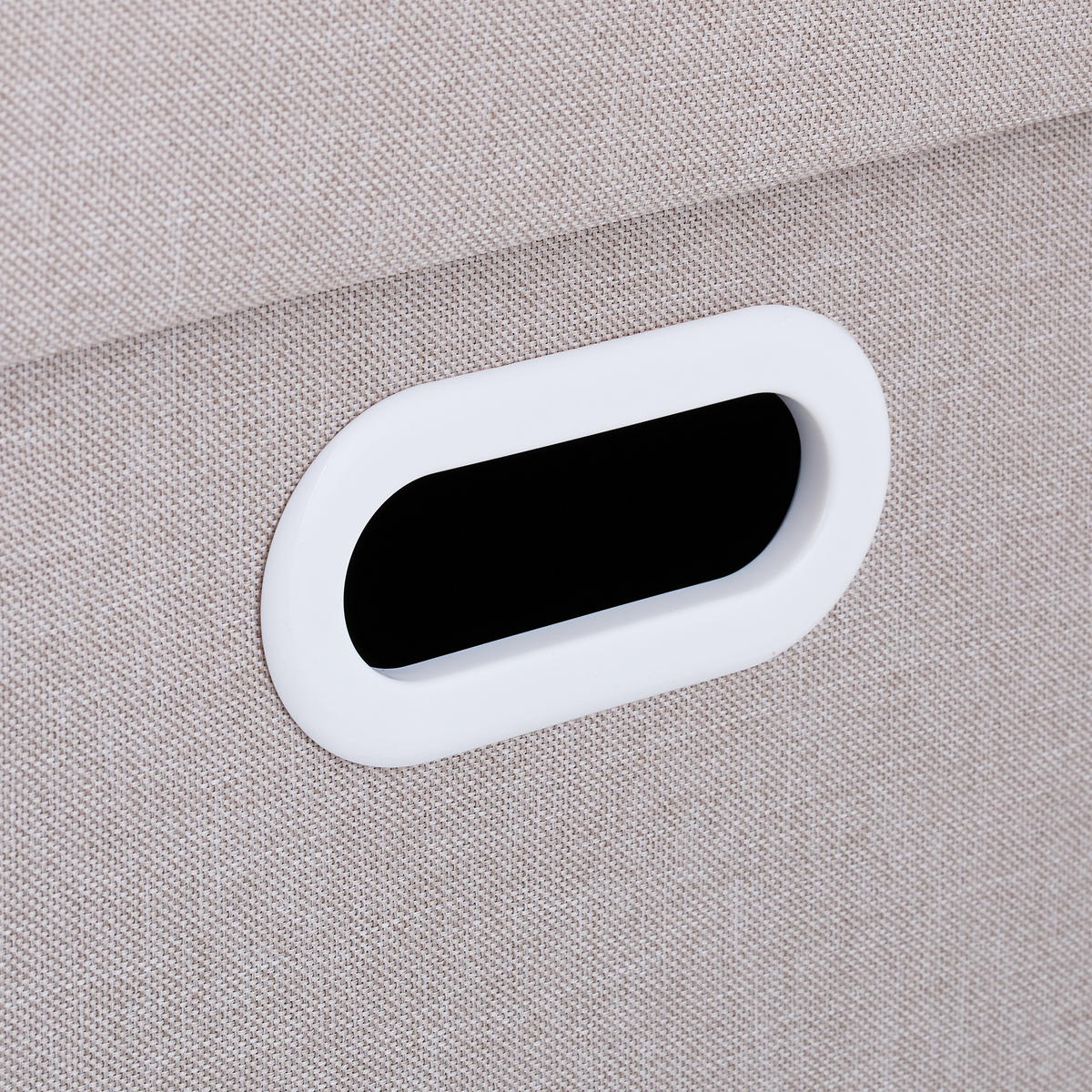 SITZHOCKER - Beige, Holzwerkstoff/Textil (48.5/49/27cm) - Relaxdays