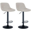 BARHOCKER 2er Set Stoff creme - Creme/Schwarz, Textil/Metall (43/79/49cm) - CLP