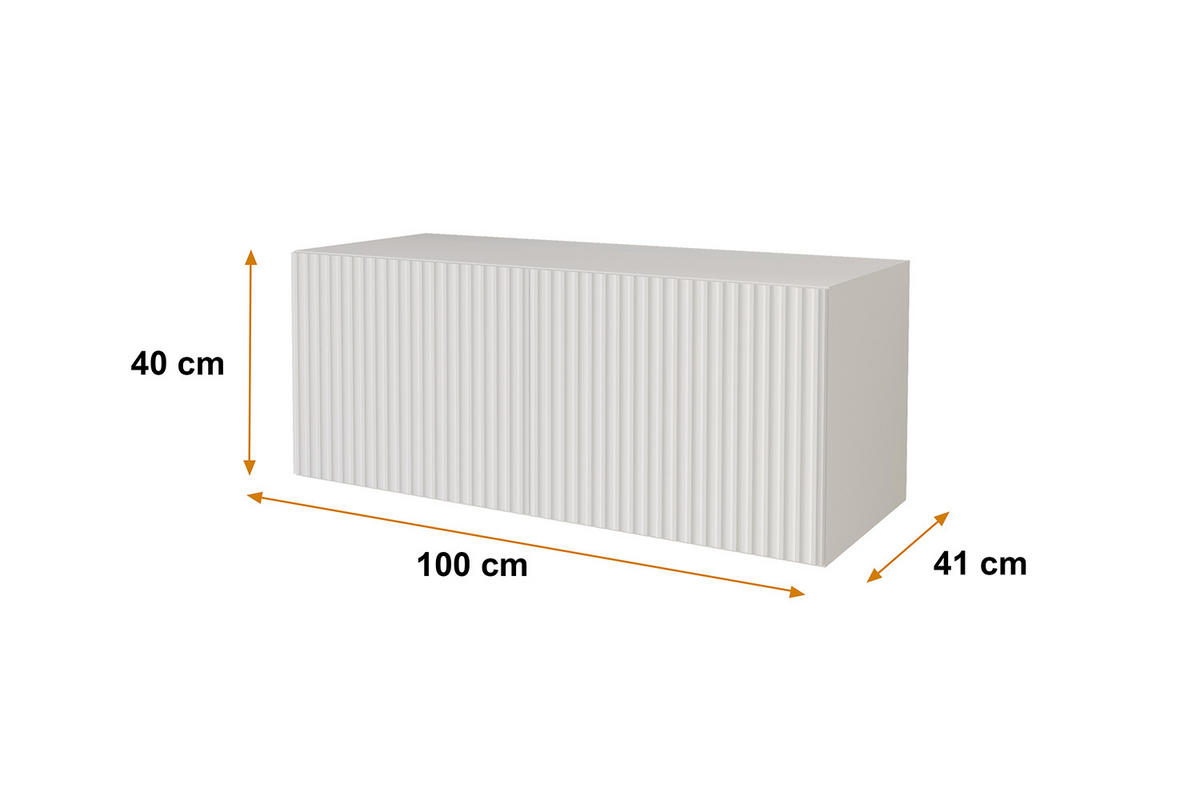 LOWBOARD NOA-2-W 100x40x41 cm - Weiß - Weiß, Holzwerkstoff (100/40/41cm) - ALTDECOR