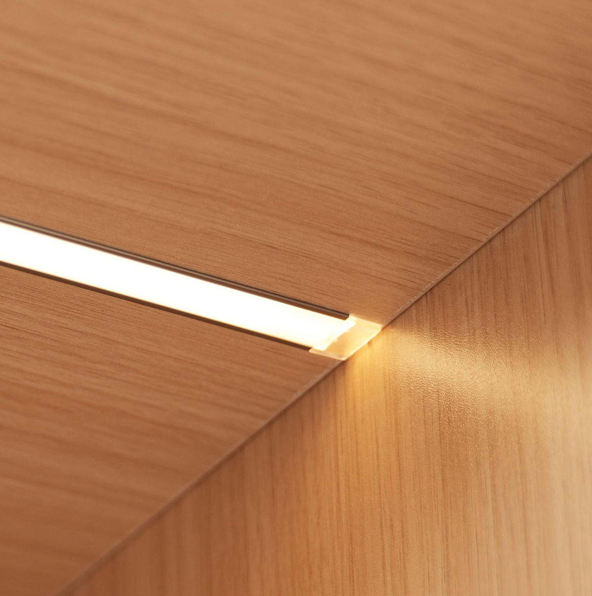 HIGHBOARD 62/32/160 cm in Eichefarben mit LED-Beleuchtung und Sicherheitsglas - Eichefarben, Holzwerkstoff (62/160/32cm) - Flora Grace