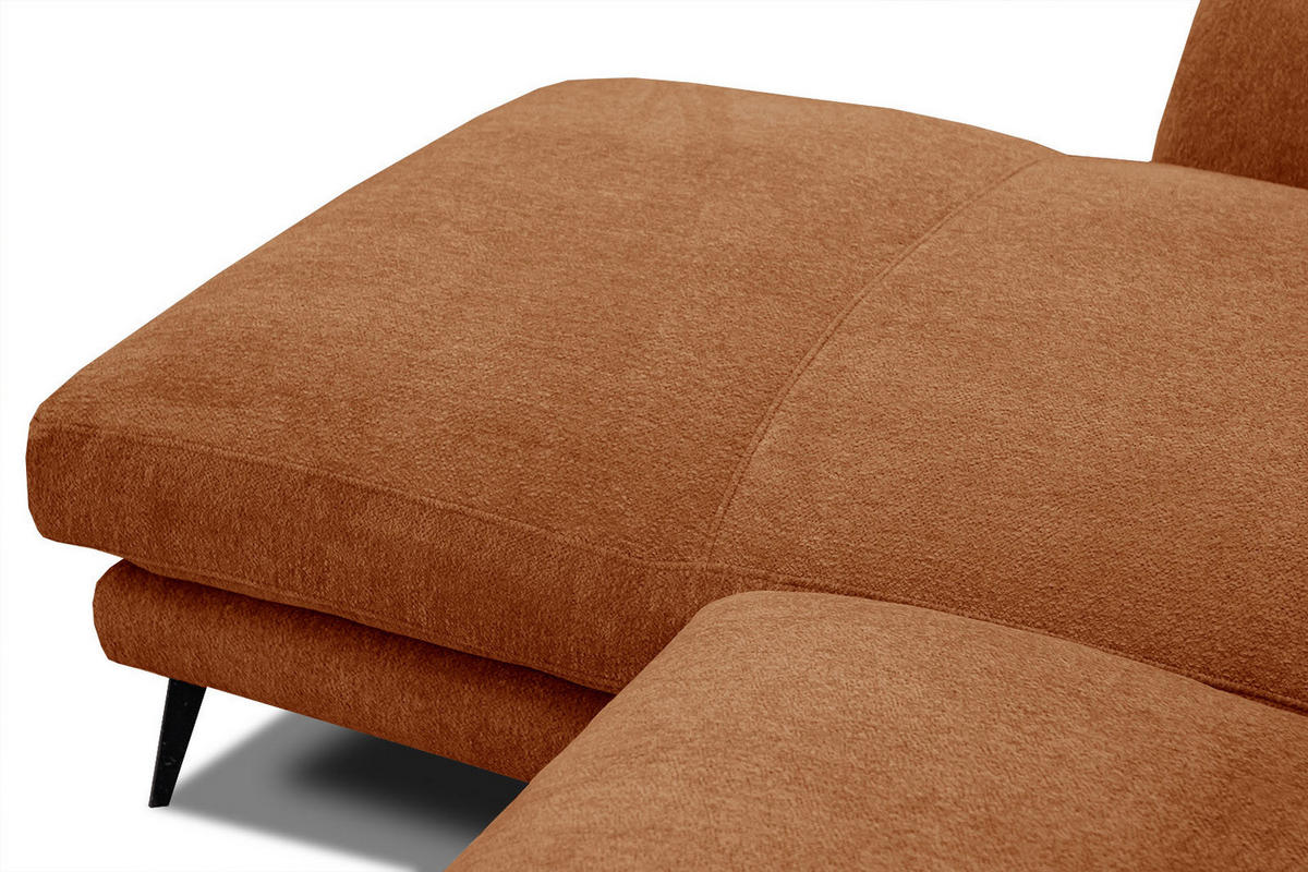 ECKSOFA WINTER 4-Sitzer, dunkelorange - Dunkelorange/Schwarz, Holzwerkstoff/Textil (158/269cm) - Courtois Laville